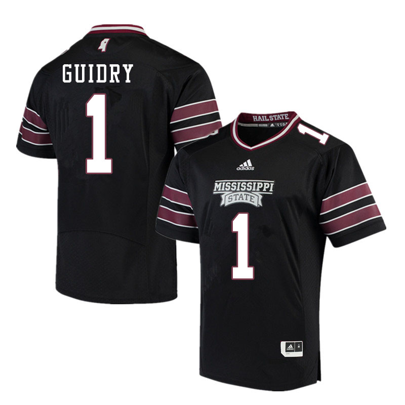 Men #1 Stephen Guidry Mississippi State Bulldogs College Football Jerseys Sale-Black - Click Image to Close